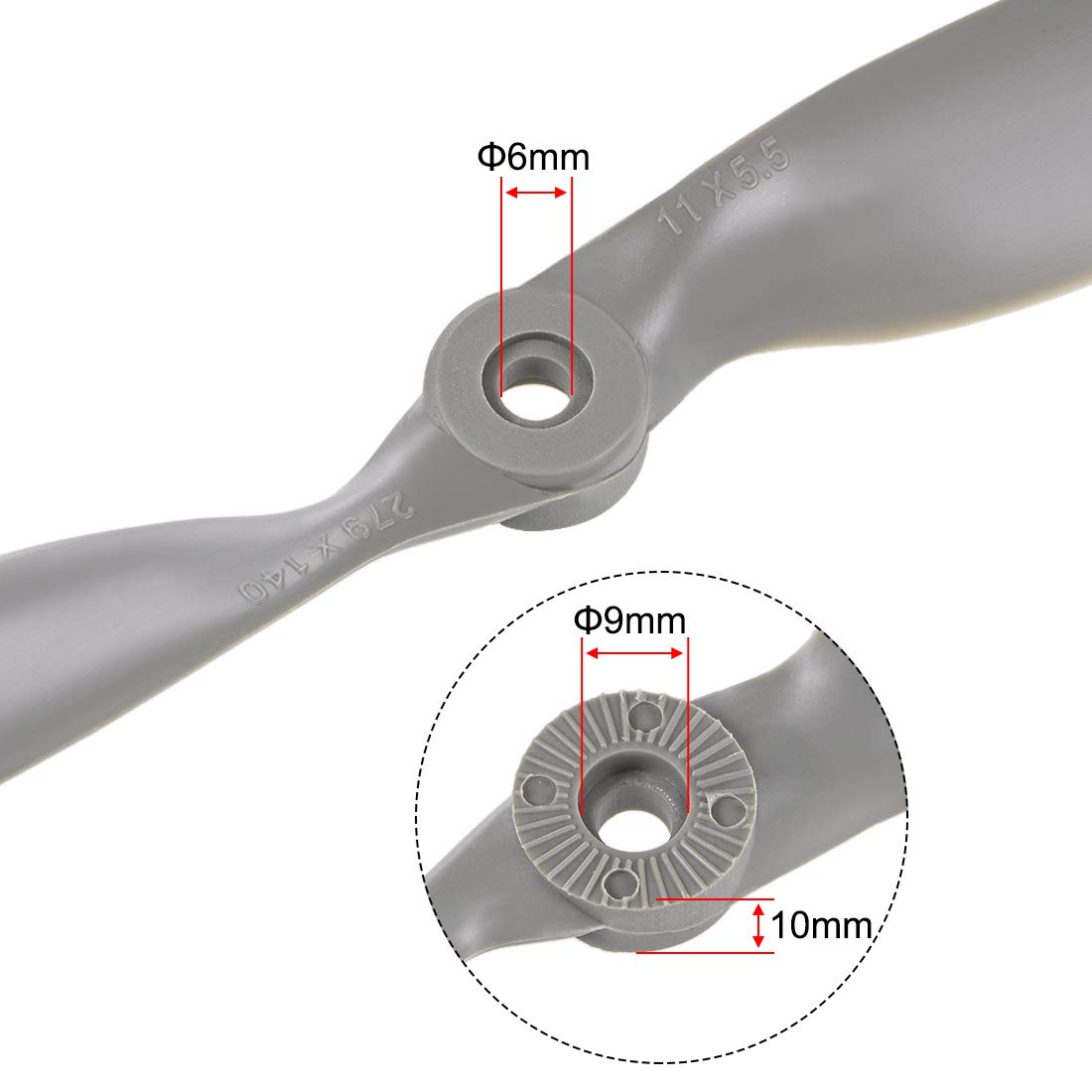 uxcell Hélices RC CW 28 x 5,5 polegadas, 2 palhetas para avião